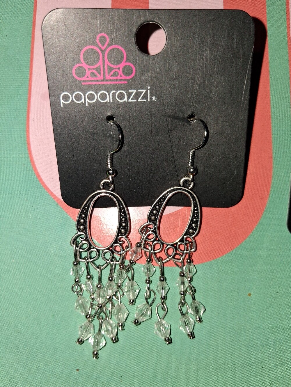 paparazzi Silver Beaded Chandelier Drop Earrings